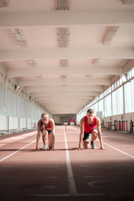 Runner stretching before training, illustrating Achilles tendon rehabilitation