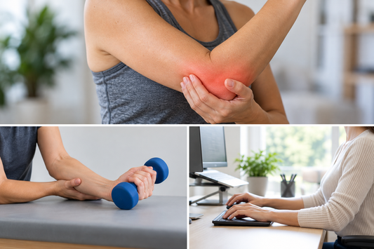 Tennis elbow pain, wrist extensor strengthening exercise and ergonomic desk activity